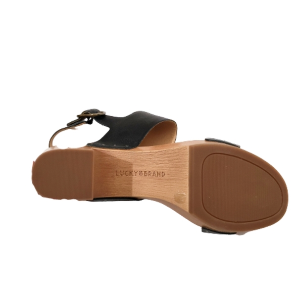 LUCKY BRAND LBJ HEMZI BLACK SADDLE LEATHER CHUNKY - Picture 6 of 8